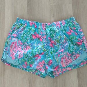 Lilly Pulitzer Turquoise, Pink & Green Printed Athletic Shorts